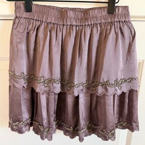 AND NOW THIS Lavender Tiered Mini Skirt